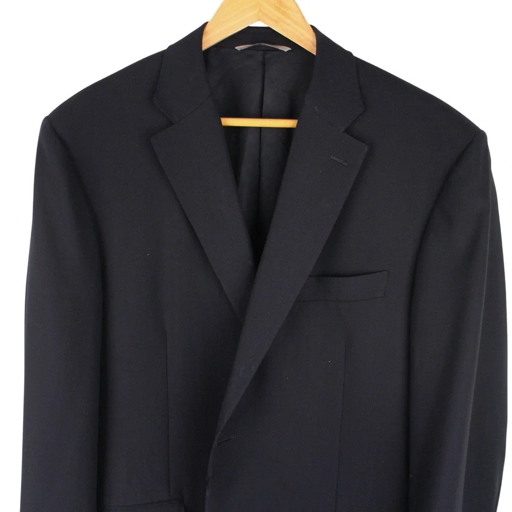 Canali‎ Black Wool Blazer Sport Coat Made in Italy Luxury Tailored Jacket 58